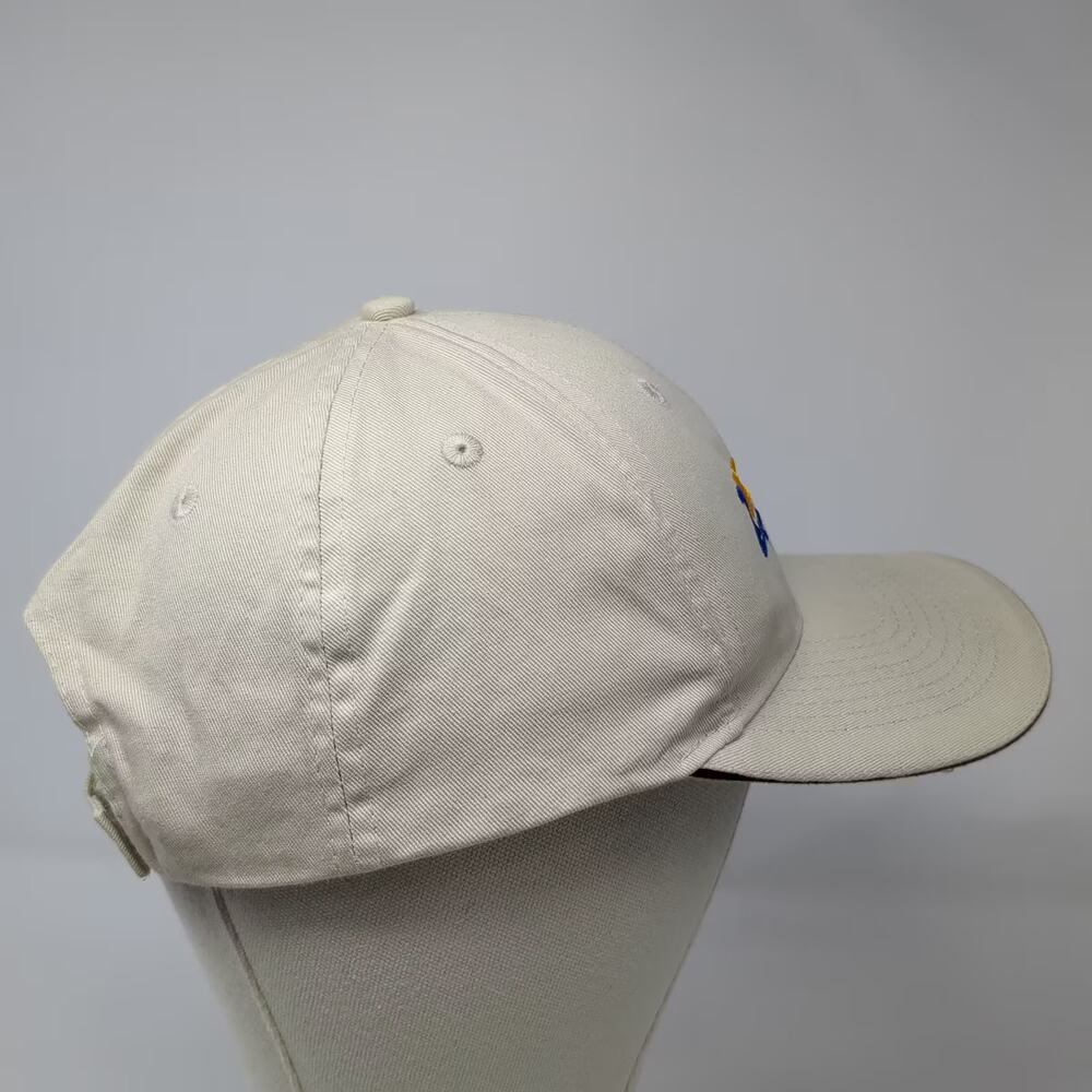 Port & Company Baseball Cap Hat Beige Blue One Size Embroidered Roaring Springs - Picture 5 of 10